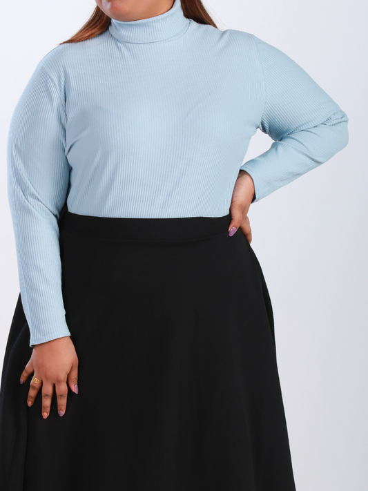 Plus Size Turtleneck in Blue Grey