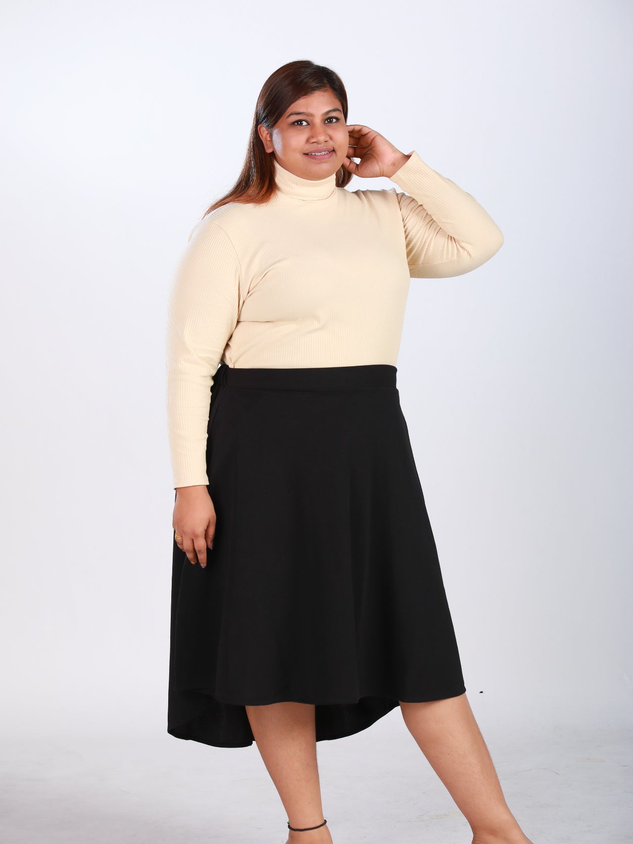 Plus Size Turtleneck in Baige