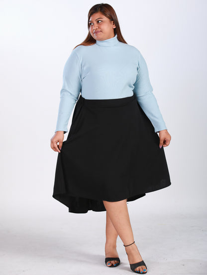 Plus Size Turtleneck in Blue Grey