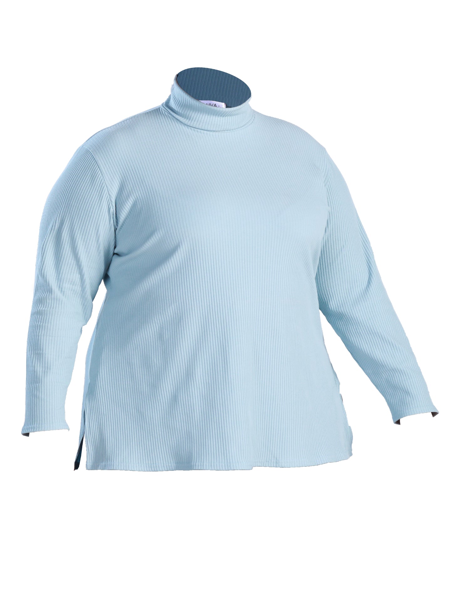 Plus Size Turtleneck in Blue Grey