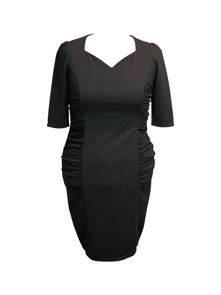 Tailored Midi Dress in Black - Ebony