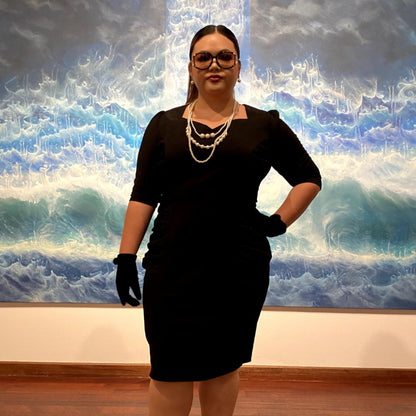 Tailored Midi Dress in Black - Ebony