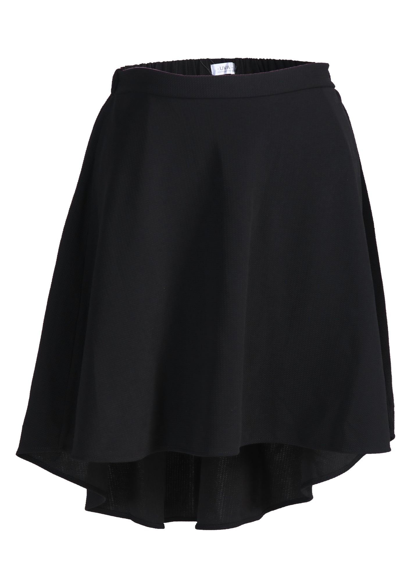Plus Size High-Low Flare Skirt in Black