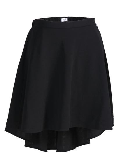 Plus Size High-Low Flare Skirt in Black