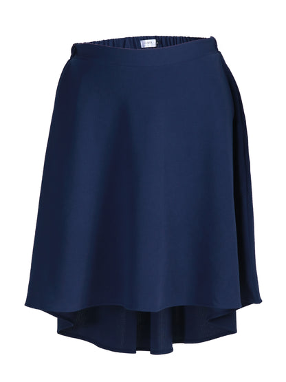 Plus Size High-Low Flare Skirt in Navy