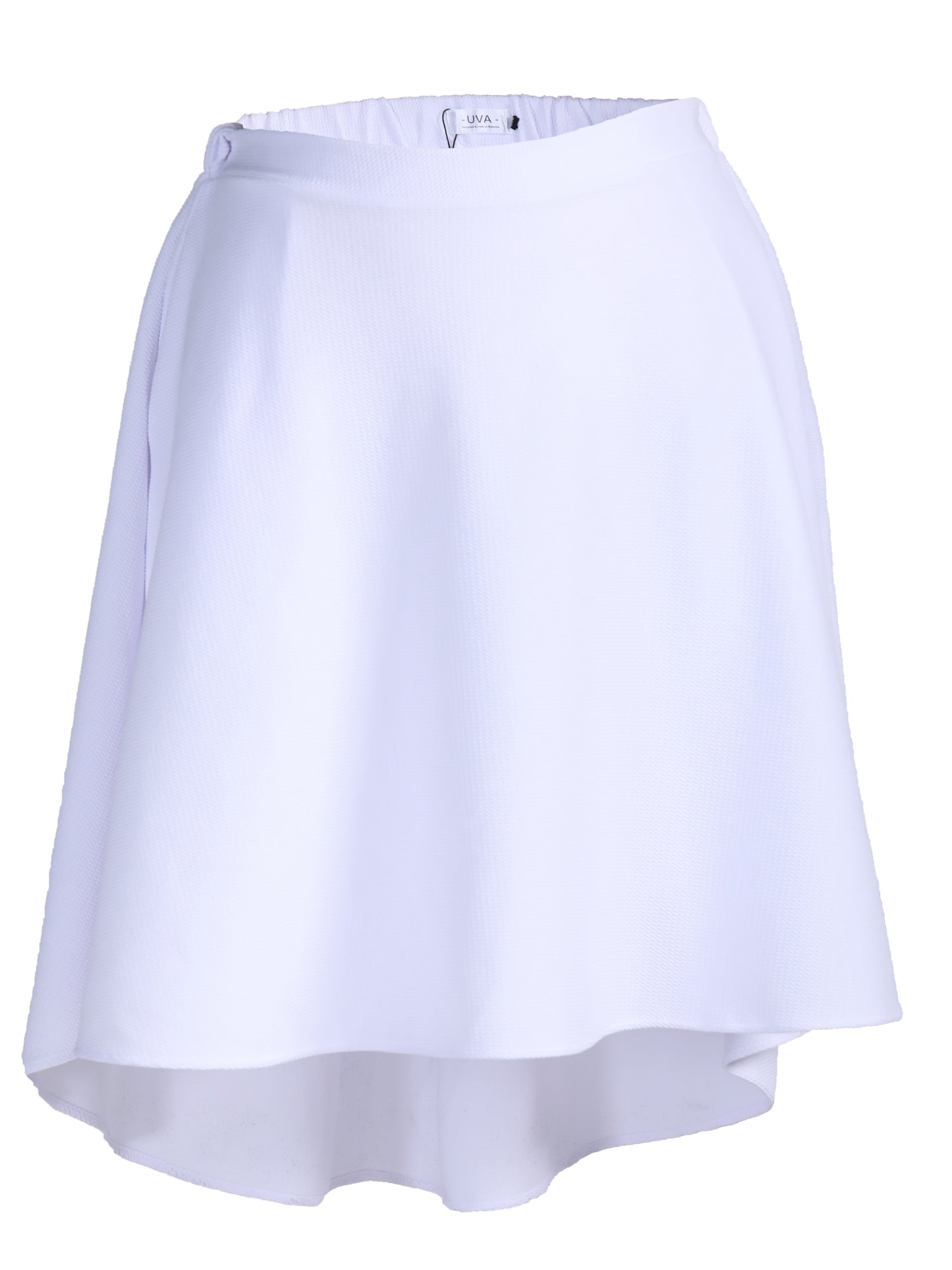 Plus Size High-Low Flare Skirt in White