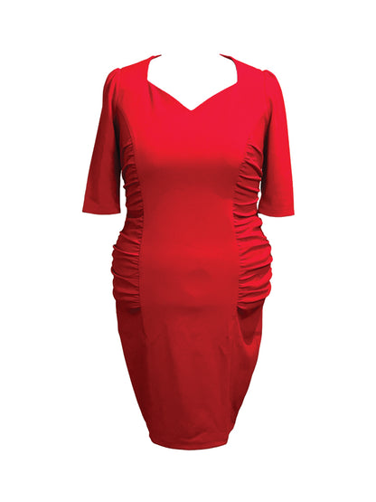 Tailored Midi Dress in Red - Scarlet