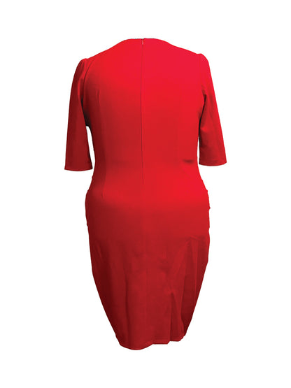 Tailored Midi Dress in Red - Scarlet