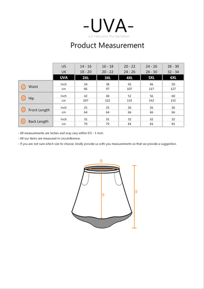 Plus Size High-Low Flare Skirt in Black